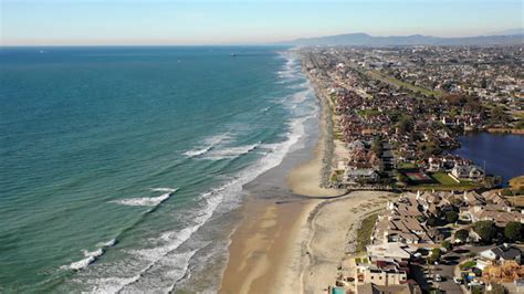 Flying West Over Turquoise Water In Carlsbad Drone Video Spearhead