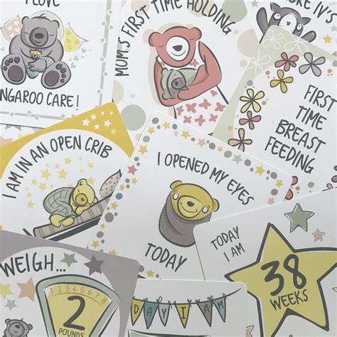 Hospital Bag Nicu Milestone Cards From Every Tiny Thing Celebrate The