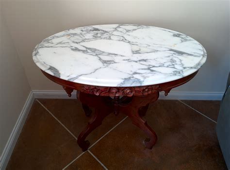 Antique Italian Marble Mahogany Table Instappraisal