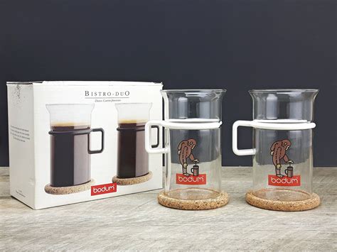 Bodum Bistro Glass Coffee Mugs Monkey Design Tall Bodum Bistro Duo