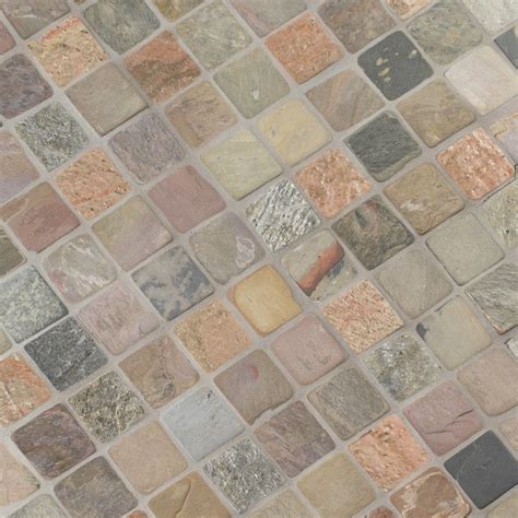 Mixed Slate 2x2 Tumbled Slate Mosaic Tile Floor Tiles Usa
