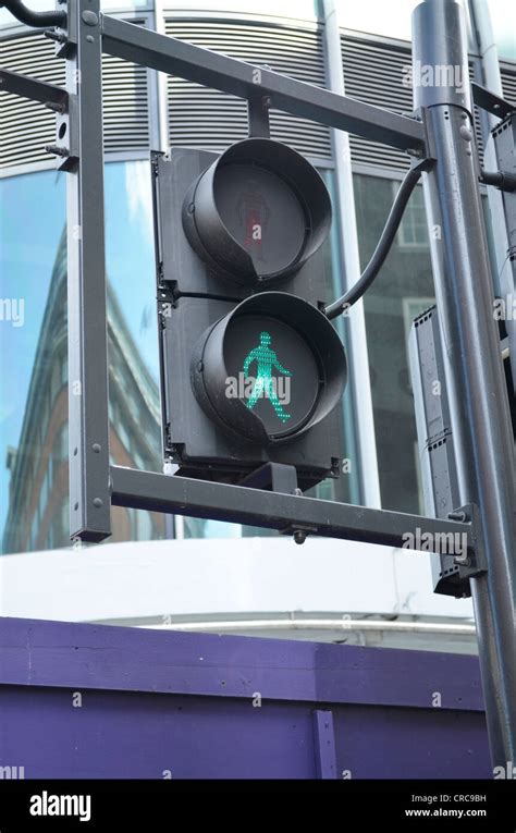 Green Man Traffic Light Stock Photo Alamy