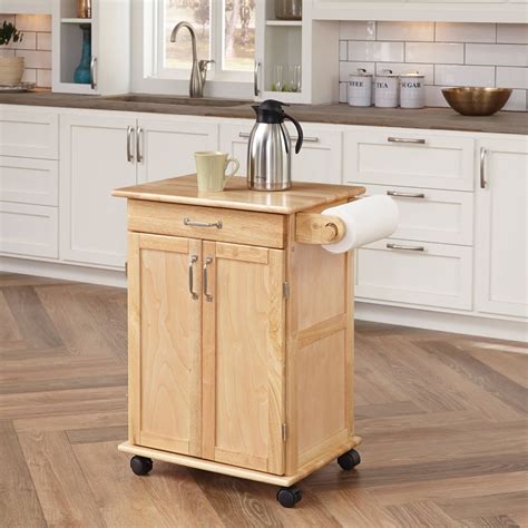 Home Styles Solid Wood Kitchen Cart Natural