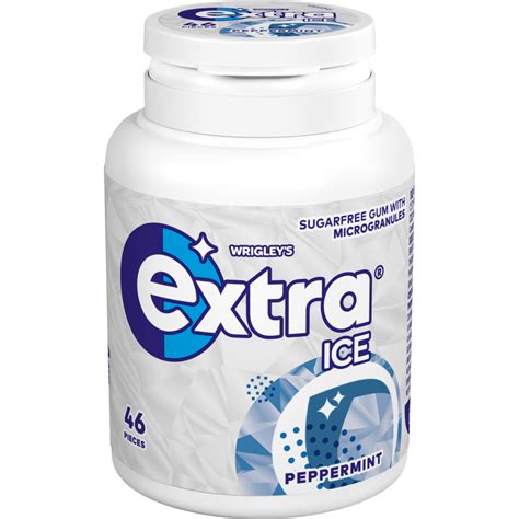 Extra Ice Peppermint Chewing Gum Sugarfree Bottle 46 Pieces Extra