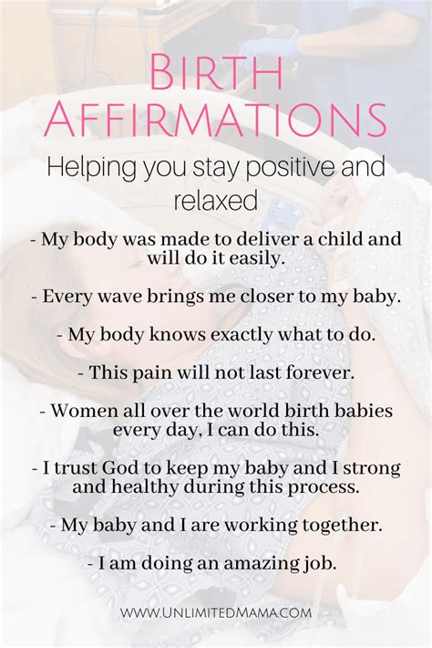 The Most Helpful Birth Affirmations For Labor Unlimited Mama