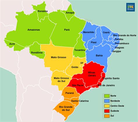 Cores Do Mapa Do Brasil