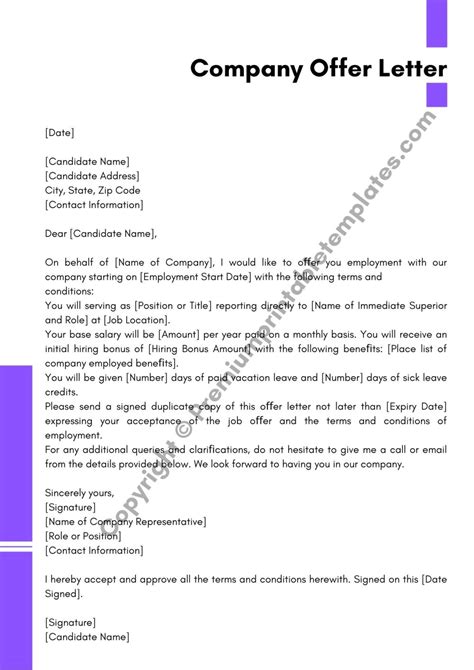Company Offer Letter Editable Pdf Pack Of 8 Premium Printable
