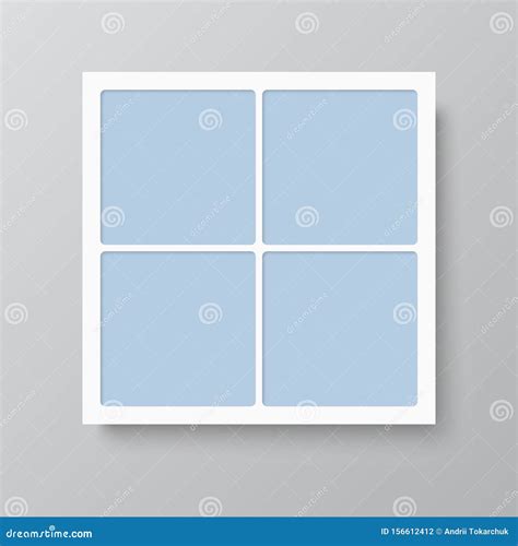 Vector Empty Collage Board Four Frames Photo Stock Vector