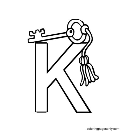 K Is For Key Coloring Page Free Printable Coloring Pages