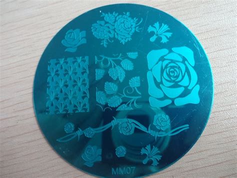 Nail Art Stamping Image Plate Mm07 Roses Themed Etsy