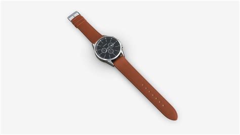 Wristwatch With Leather Strap 01 Buy Royalty Free 3d Model By Hq3dmod