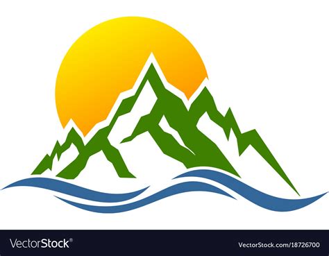 Mountain Wave Logo Royalty Free Vector Image Vectorstock