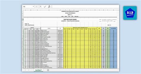 Daftar Nilai Siswa Smp Kurikulum 2013 Format Excel Dem