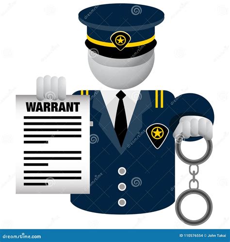 Police Officer Delivering Warrant Icon Vector Illustration