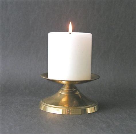 Vintage Beautiful Solid Brass Pillar Candle Holder Candle Etsy