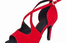salsa dance shoes heel shoe latin dancing women ballroom customized elisha toe satin upper open cha red