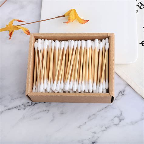 Amazon Disposable 200 Double Ended Ear Kraft Paper Box Cotton Swabs China Cotton Buds And