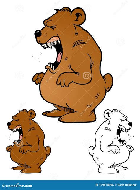 Angry Grizzly Bear Cartoon Character Stock Vector Illustration Of Mammal Cartoon