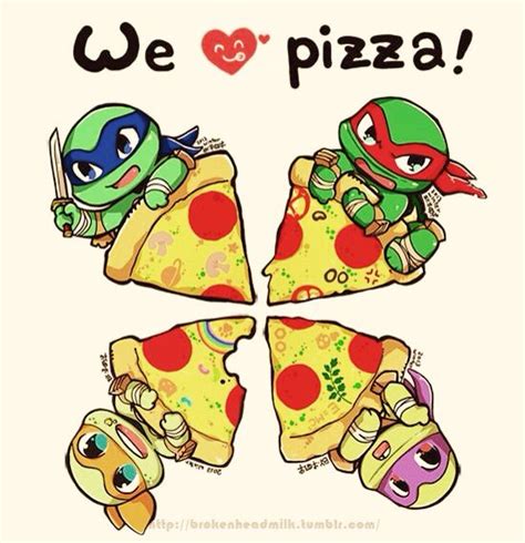 Love How Mikey Has A Rainbow On His Pizza Teenage Mutant Ninja