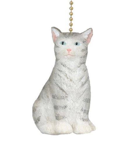 Purfect Feline Gray Kitty Cat Ceiling Fan Light Pull Mary B