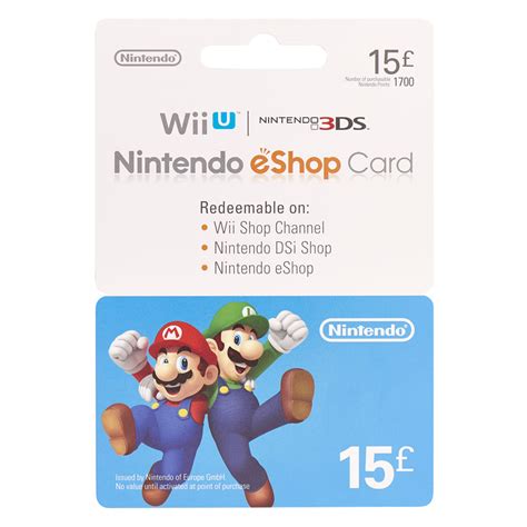 Redeem the gift card directly into your nintendo account via nintendo's, nintendo switch, wii eshop or the 3ds eshop. Nintendo 15 Gift Card | Wilko