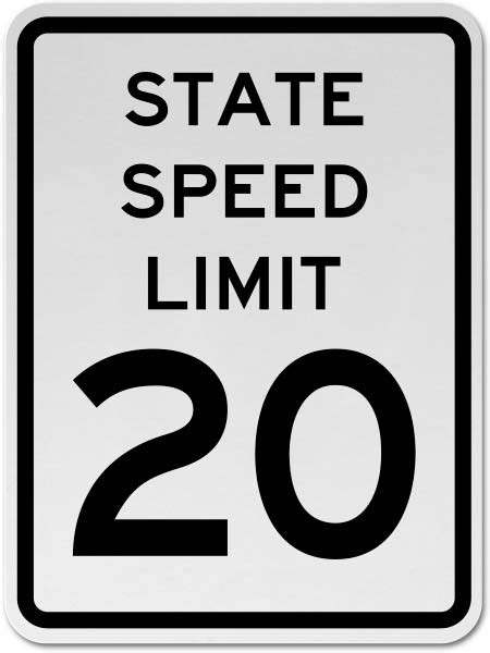 State Speed Limit 20 Sign Save 10 Instantly