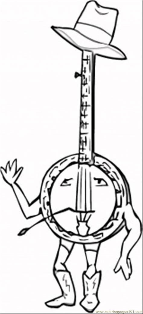 Banjo Coloring Page for Kids - Free Instruments Printable Coloring