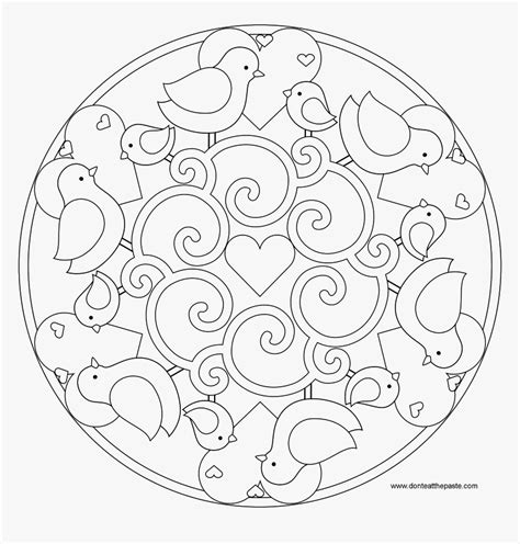 Transparent Mandala Clipart Free - Easter Mandalas Coloring Pages, HD