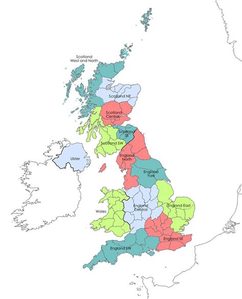 Map of the Regions of Britain | Britain Visitor - Travel Guide To Britain