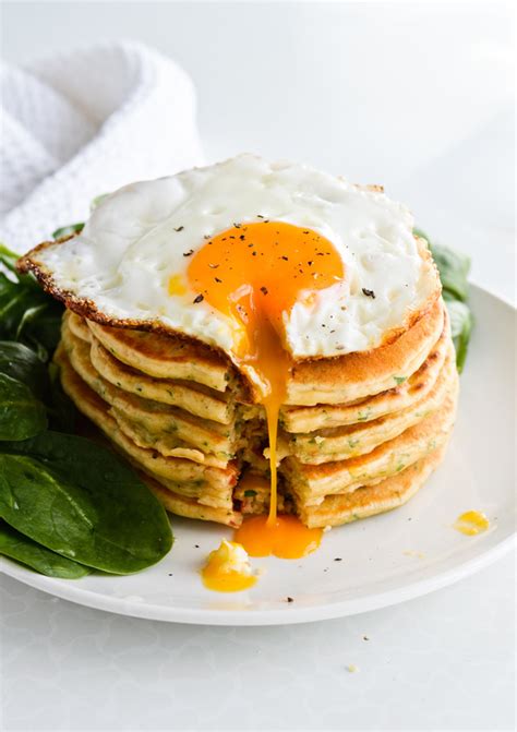 Savory Pancakes With A Fried Egg And Spinach Sugar Salted