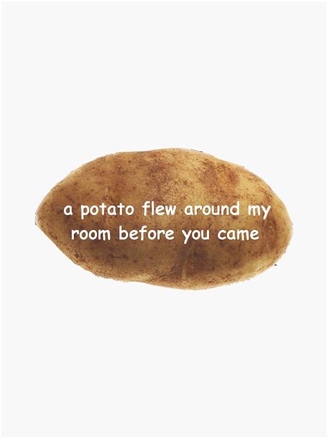 A potato flew around my room. "a potato flew around my room before you came" Sticker by ...