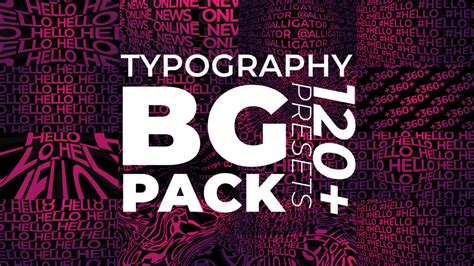 Youtube content creator jessica neistadt shows how she uses color presets within premiere rush to help make her content stand out. Typography BG Presets Pack - After Effects Presets ...