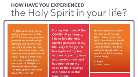 How Have You Experienced The Holy Spirit In Your Life Northwest