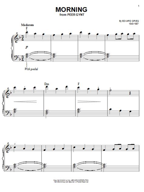 'morning mood in the desert') is part of edvard grieg's peer gynt, op. Partition piano Morning (from Peer Gynt Suite No.1) de ...