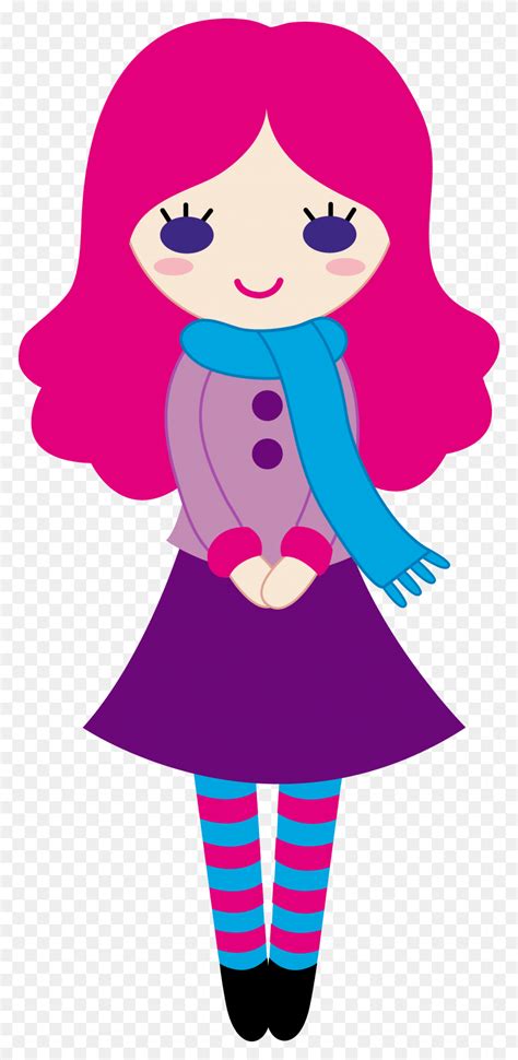 Cute Cartoon Girl Transparent Image Girl With Purple Hair Clipart