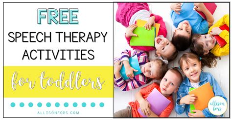 Free educational or speech and. free speech therapy activities for toddlers - Allison Fors