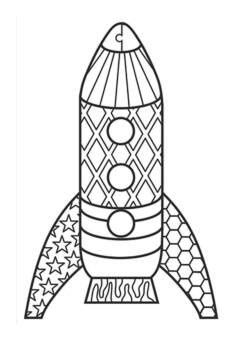 Space Rocket Zentangle No Prep Coloring Page By Pooley Productions