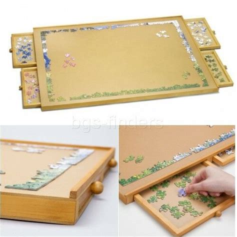 Resaw the drawer guide stock so that one face is canted at an 83° angle. Jigsaw Puzzle Table Organizer Jumbo Size Wooden Plateau ...