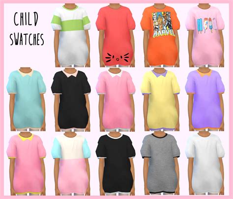 Oversized T Shirts For The Sims 4 All Ages Children Teens Adults