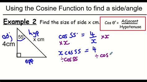Trigonometry 7 Using Cosine Function Youtube
