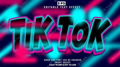 Premium Vector Tik Tok 3d Editable Text Effect Vector With Background