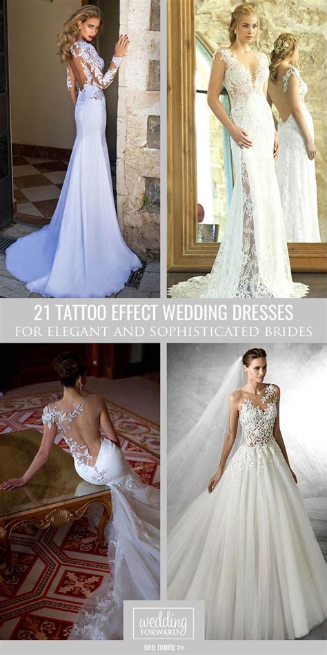 21 Gorgeous Tattoo Effect Wedding Dresses Gorgeous Tattoos