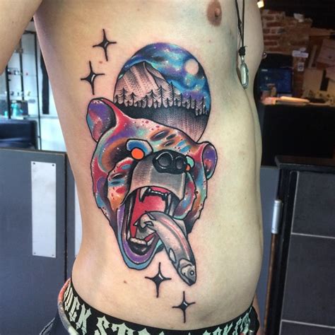 Father and son tattoo designs @frappeink. Fishing Bear Body tattoo | Best Tattoo Ideas Gallery