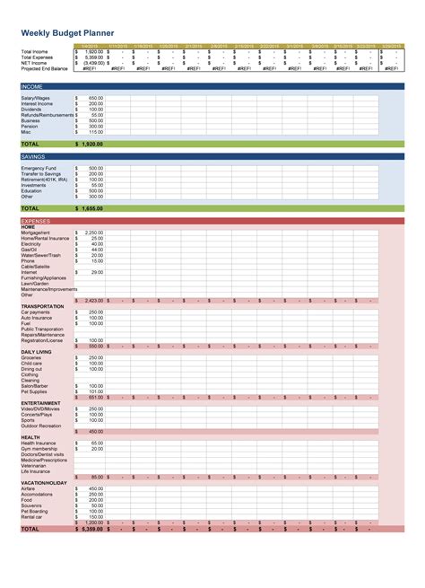 Excel Budget Template Free Download