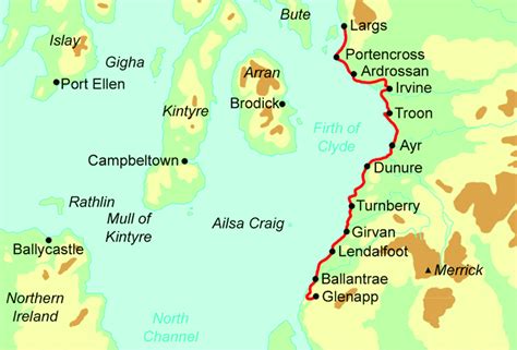Ayrshire Coastal Path Map We Will Be Following This Path In June 2014