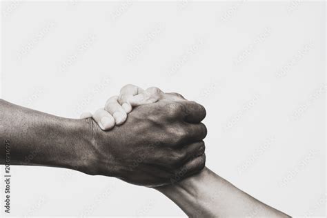 Helping Hand Rescue Black And White Image Stock Photo Adobe Stock