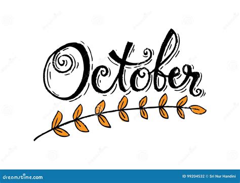 Hello October Stock Vector Illustration Of Season Pink 99204532