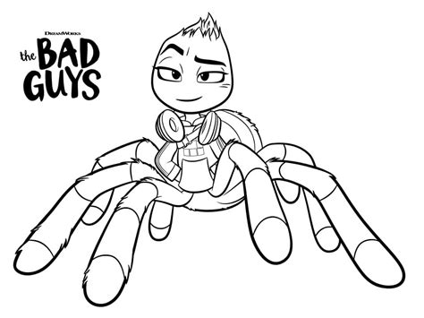 Ms Tarantula From The Bad Guys Coloring Page Printable Coloring Page