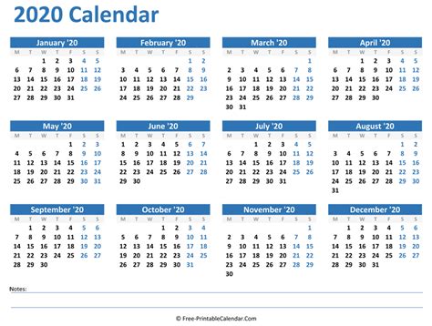 Download 2020 and 2021 printable calendar pdf formats with full customisation. 2020 Yearly Calendar