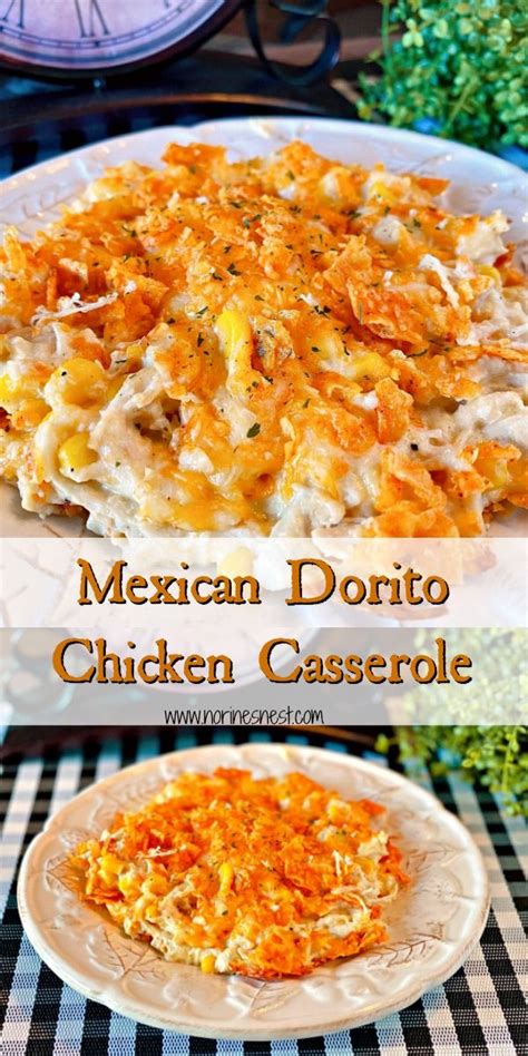 Mexican dorito chicken casserole is layered with crushed doritos, chicken, cheese, and corn in a creamy sauce that creates a delicious quick and easy dinner your whole family will love! Mexican Dorito Chicken Casserole | Recipe in 2020